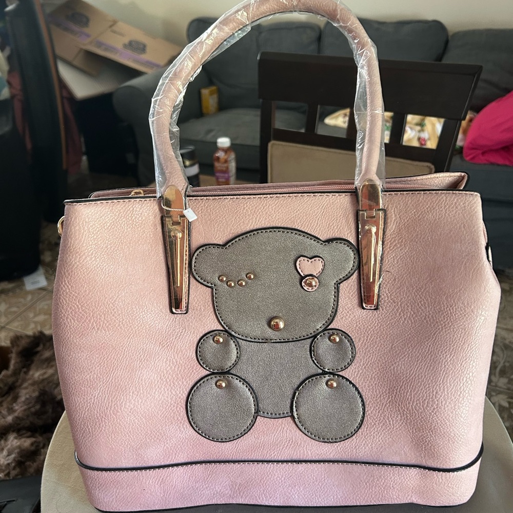Pink Teddy Bear Women's Bag
